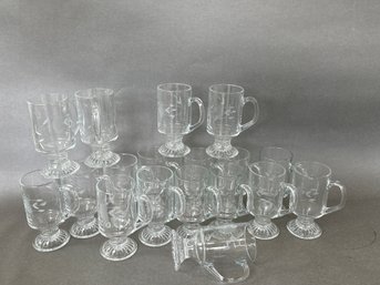 18 Vintage Princess House Glass Coffee Mugs