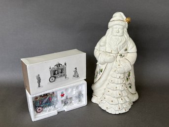 Ceramic Santa Cookie Jar & Heritage Collection Old Puppeteer
