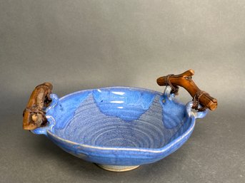 Unique Bowl With Wooden Handles