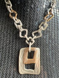 Chicos Chunky 2-tone Geometric Necklace