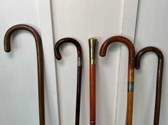 Five Vintage Canes Including Bakelite Handle