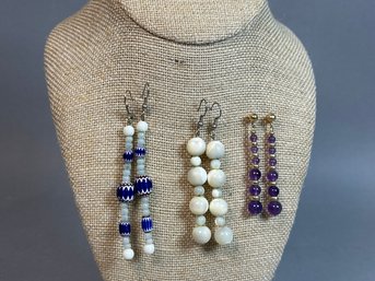 Beaded Earrings With Complimentary Colors