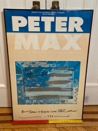 Signed Peter Max Eastern Europe Museum Tour 1991 Poster Personally Signed Framed Glass