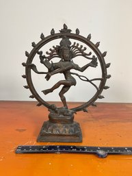 Vintage Indian Cast Brass Statue Of Nataraja, Dancing God