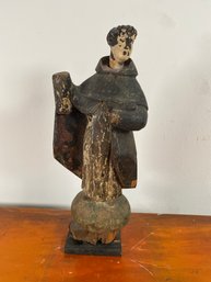 Antique Wooden Carved San Vicente De Ferrer, 18th Century