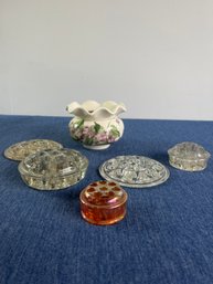 Glass Flower Frog Lot