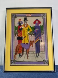 Framed 1920 Needlepoint Art