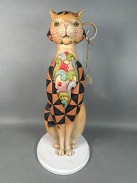 Tall 19 Inch Jim Shore Heartwood Creek Cat Statue With Tag