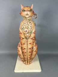 Tall 19 Inch Jim Shore Heartwood Creek Cat Statue With Tag