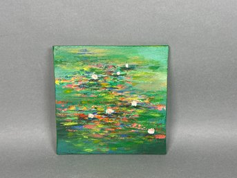 Amita Dand 'Water Lillies' Acrylic Canvas