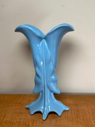 Vintage Camark Pottery Light Blue Lilly Leaf Vase