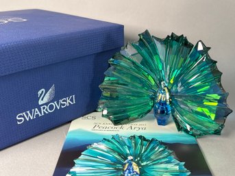 Swarovski Crystal Peacock Arya With Box, SCS Annual Edition 2015