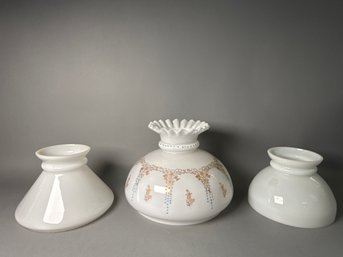 Vintage Milk Glass Lamp Shades