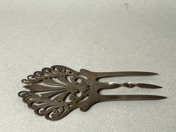 Antique 1899 Sterling Silver Hair Comb Pin