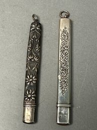 Antique Sterling Silver Pencil Case Pendants