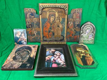 Lot Of Religious Themed Wall Plaques.
