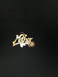 14K Two-Tone Gold 'Mother' Rose Pendant