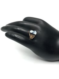 Vintage 10K Yellow Gold Black Onyx Cameo Ring