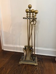 Brass Fireplace Tools - 5 Piece