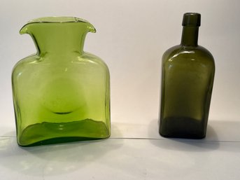 MCM Blenco Double Spouted Water Bottle And Antique Gin Coffin Bottle