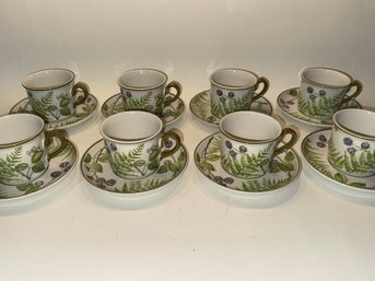 Villeroy And Boch Forsa Pattern Cup And Saucer Set 8 Total Lot 1