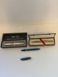 Lot Of Three Collectible Pens Cross Hallmark Collection Pen Asian Cloisonn Pen In Box And A Shaffer Fountain.