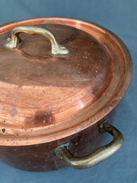 Copper Stockpot Cast Brass Handles 10in