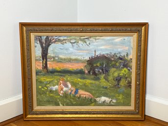 Vintage 1957 Ben Solowey Beautiful Landscape Original Oil Painting