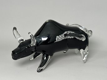 A Vintage Murano Glass Bull Sculpture