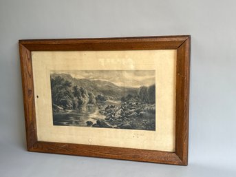 Antique HH Parker 'On The Lledr' Framed Print