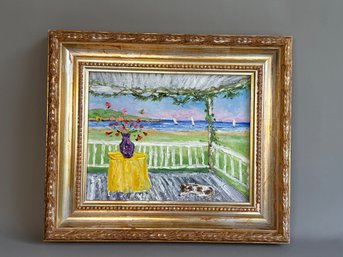 Beautiful Allison Kibbe Vibrant Seaside Cottage Original Painting
