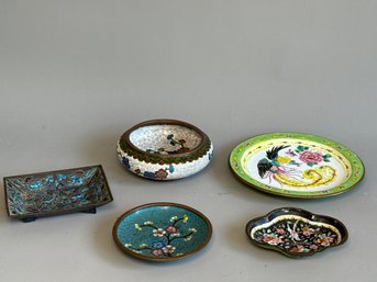 A Pretty Collection Of Vintage Cloisonne Pieces