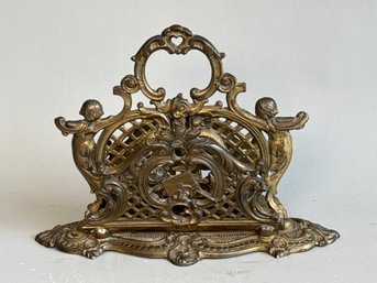 Antique Bradley & Hubbard Ornate Brass Letter Organizer