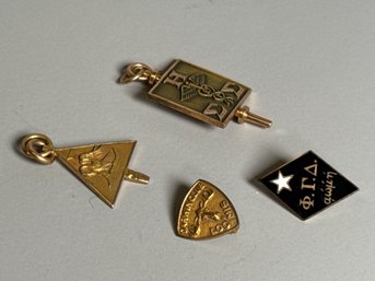 Vintage Fraternity Pins Including 10kt