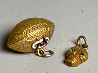 Vintage Football & Skull Charms