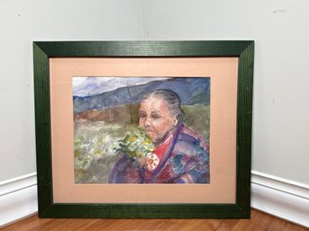 A Beautiful Native American Watercolor Painting