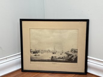 Antique Karl Petrovich Beggrov 'The Neva River' Framed Print