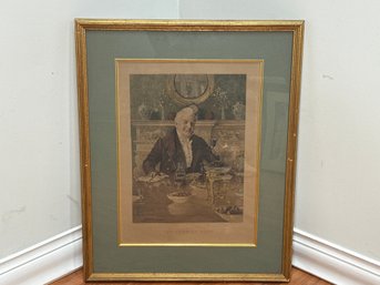 Antique 1890 Etching By William Henry Boucher After Walter D Sadler 'Darby And Joan, Titled 'My Love To You'