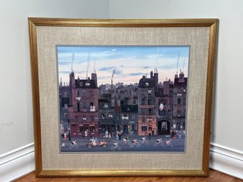 Vintage Michael Delacroix 'La Course' Framed Lithograph