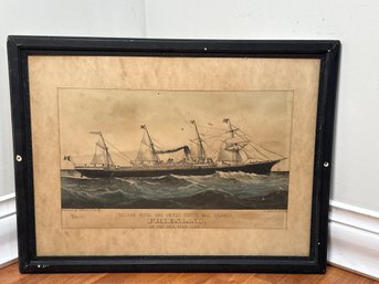 Antique Currier & Ives 'Friesland Of The Red Star Line' Framed Print