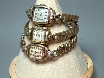 Womens Vintage 10k And 14k Gold Filled Elgin & Omega Watches