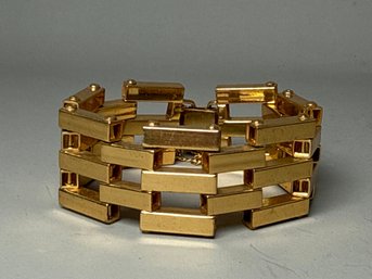 Gold Toned Modernist Style Link Bracelet
