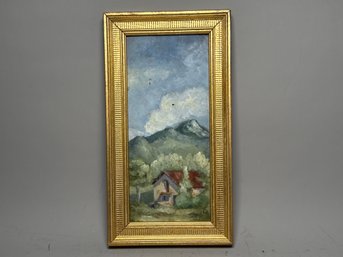 Pretty Landscape Scene Original Painting On Board