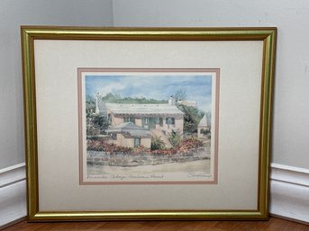 Carole Holding 'Bermuda Cottage, Harbour Road' Pencil Signed Framed Print