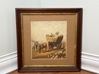 1880 'The Harvest Field' Colored Lithograph