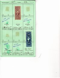 US Revenue Stamps In Old APS Sales Circuit Booklet