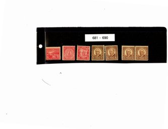 Mint United States Stamps Scotts # 681-690