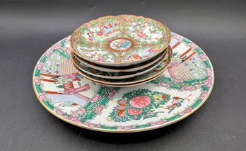 Vintage Chinese Famille Rose Medallion Porcelain Decorative Plates