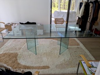 WOW! Modern Glass Dining Table With Glass Pedestals- PIck Up Friday By Appointment!