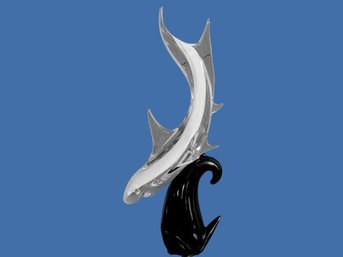 Spectacular: Vintage Murano Formia Vetri Italian Art Glass Shark Sculpture
